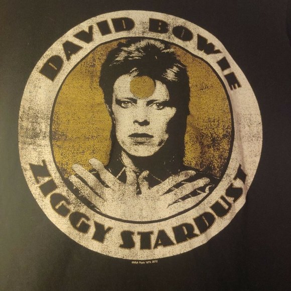 David Bowie Mens Medium Ziggy Stardust Black T Shirt Mick Rock Music 2012 EUC - Picture 2 of 5